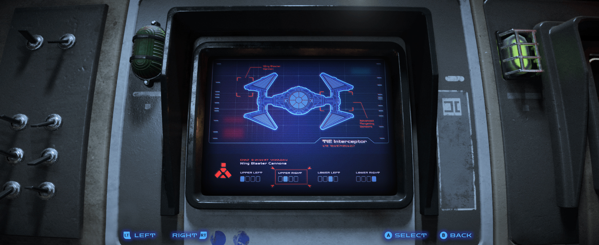 Star Wars TIE Interceptor Targetting Static monitor Comp